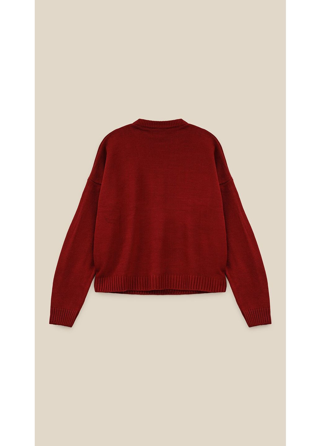 Бордовий джемпер з принтом жіночий wbc08630 shop (2888000019073) LAWA