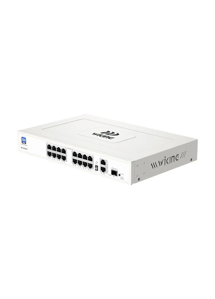 PoE-комутатор 19-портовий некерований Wiking WK-PS219GF, 16x100Mbps PoE, 2x1000Mbps Uplink, 1x1000Mbps SFP, 180W (73-00272) Viking (401295050)
