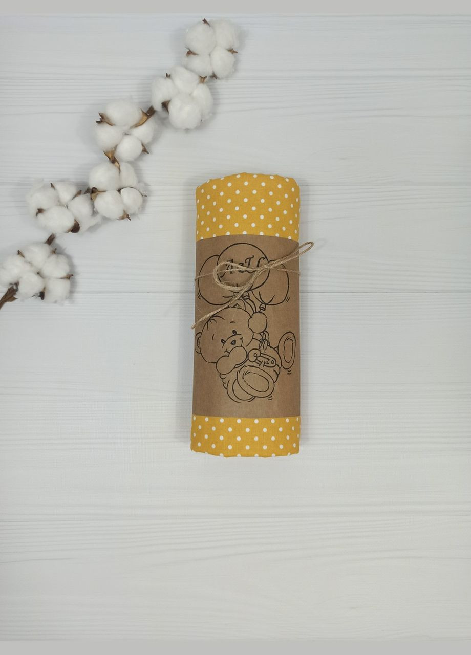 Пелюшка дитяча непромокаюча a.l.babybox Горох білий Гірчичний No Brand (308752138)