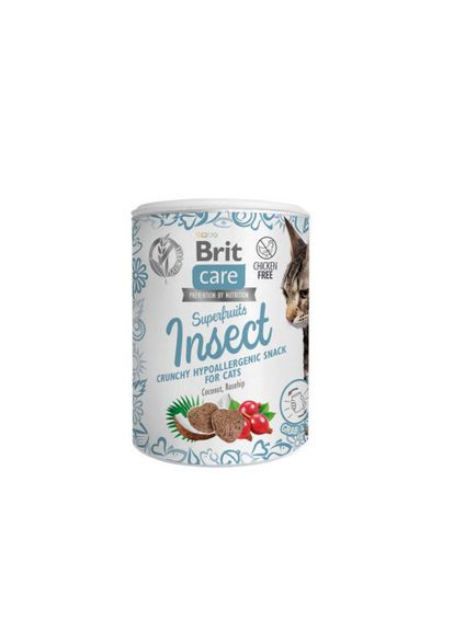 Лакомство для кошек Cat Snack Superfruits Insect насекомые, 100 г Brit Care (331651893)