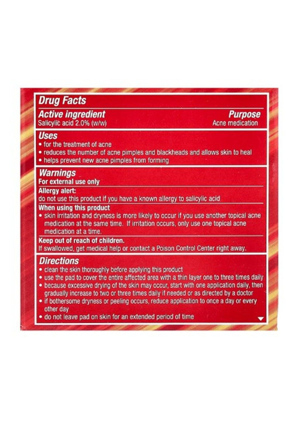 Одношаговое средство от угрей, максимальная сила, без спирта, 55 мягких салфеток Stridex (347600428)