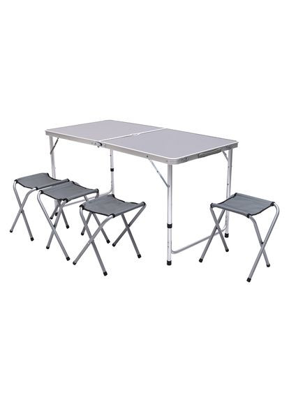 Розкладний стіл та 4 стільці кемпінговий набір для пікніка риболовлі відпочинку легкий компактний ProDobro (364192942)
