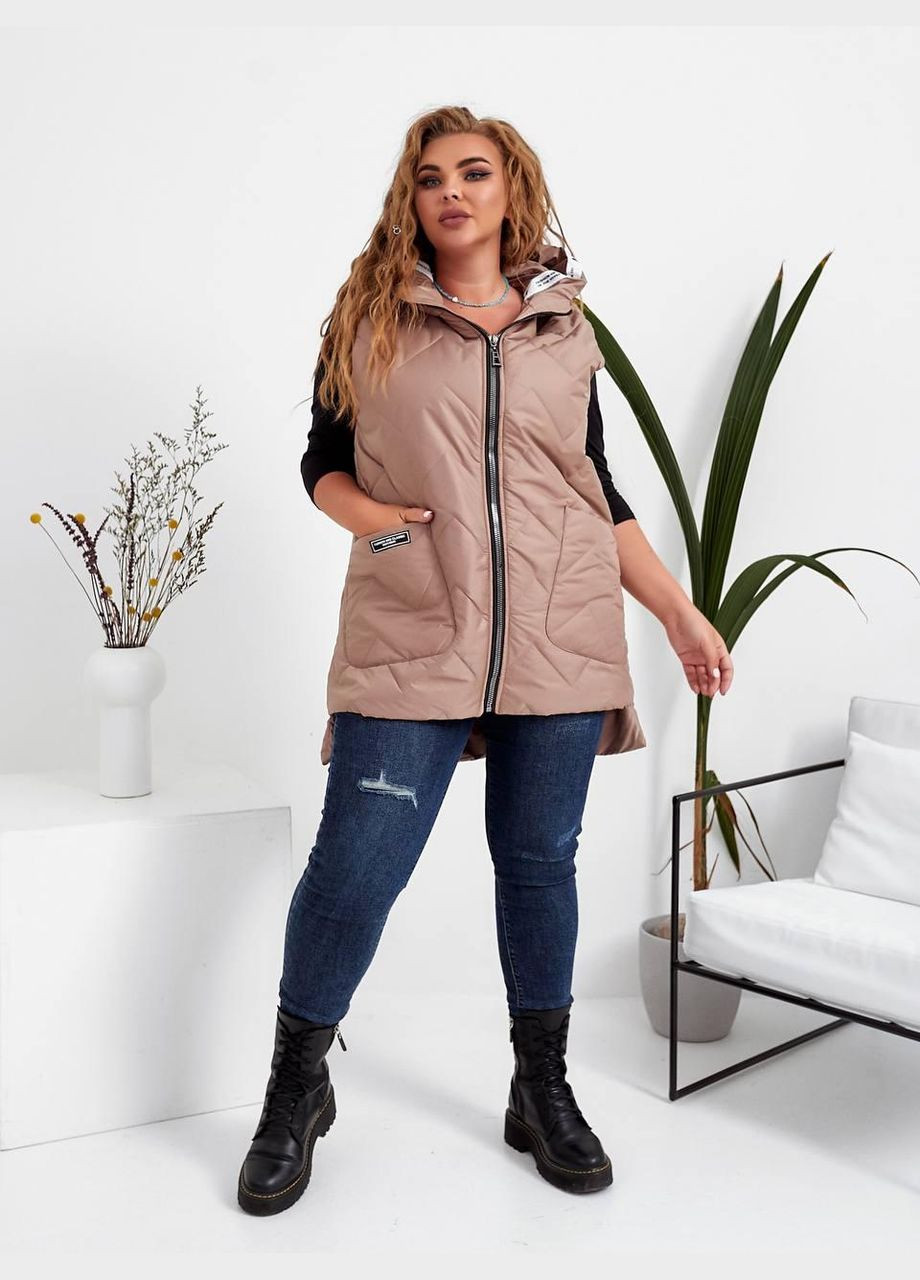 Жіночий жилетка з накладними кишенями оливкового кольору New Trend (304989146)