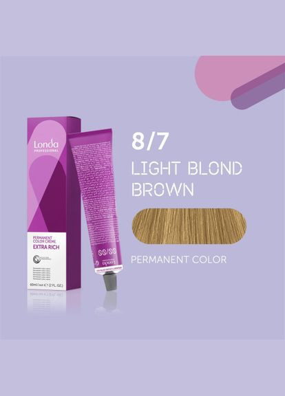 Стойкая кремкраска для волос Professional Permanent Color 8/7 светлый блондин коричневый, 60 мл Londa Professional (292736645)