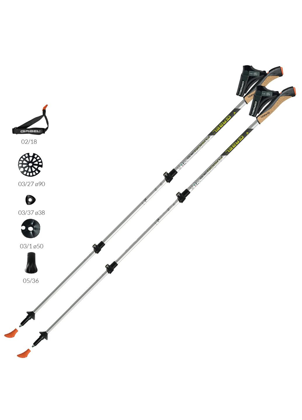 Палиці для скандинавської ходьби Fusion CorkTech Сріблястий Gabel (278272334)