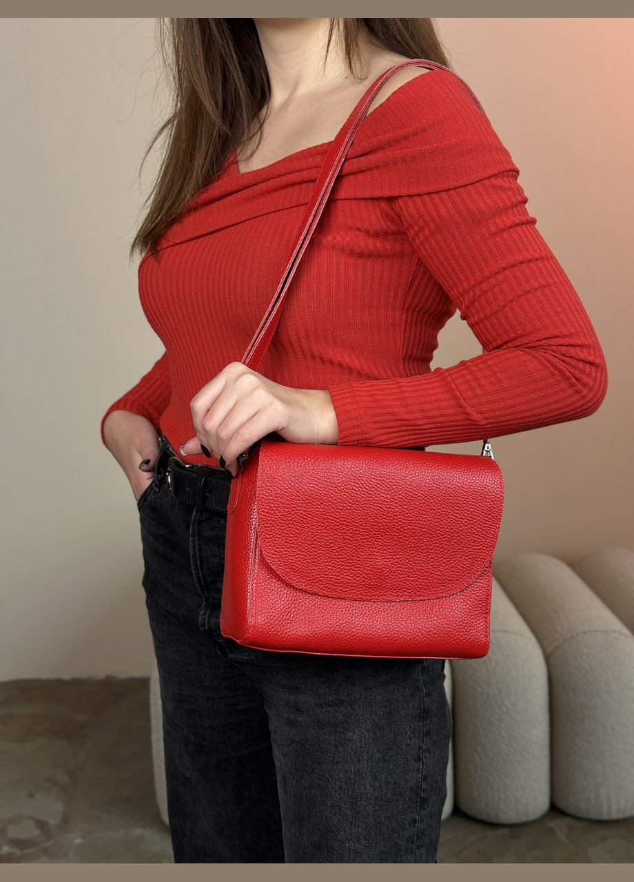 Жіноча шкіряна сумочка, Стильна сумка з натуральної шкіри, маленька червона сумка на плечі No Brand (354721993)