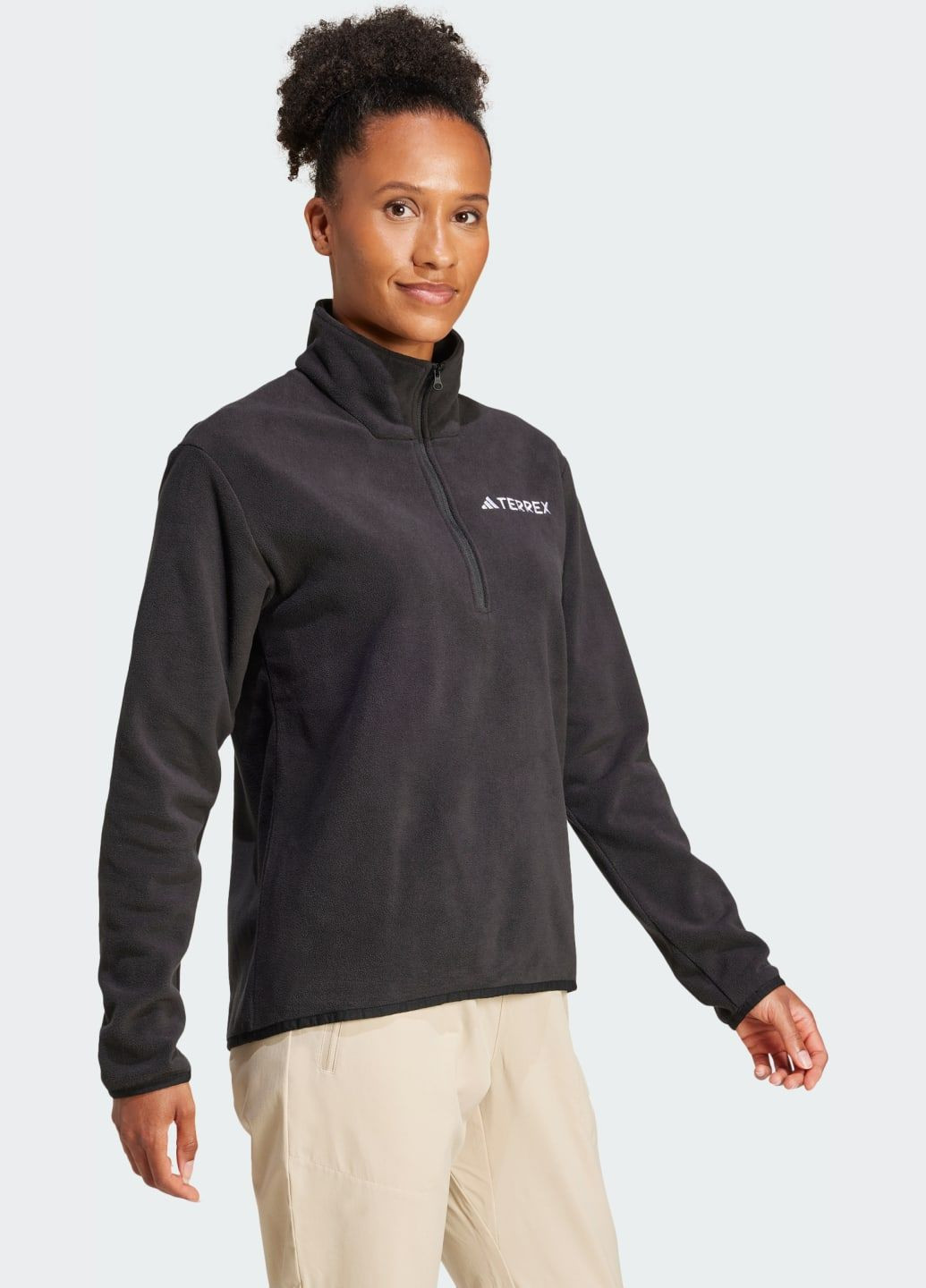 Чорна демісезонна флісова спортивна кофта multi essentials 1/2 zip adidas