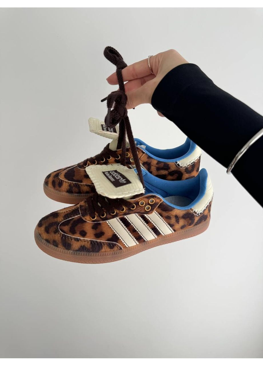 КРОССОВКИ ЖЕНСКИЕ ADIDAS SAMBA X WALLES BONNER LEOPARD АДИДАС САМБА No Brand белые демисезоны (367176557)