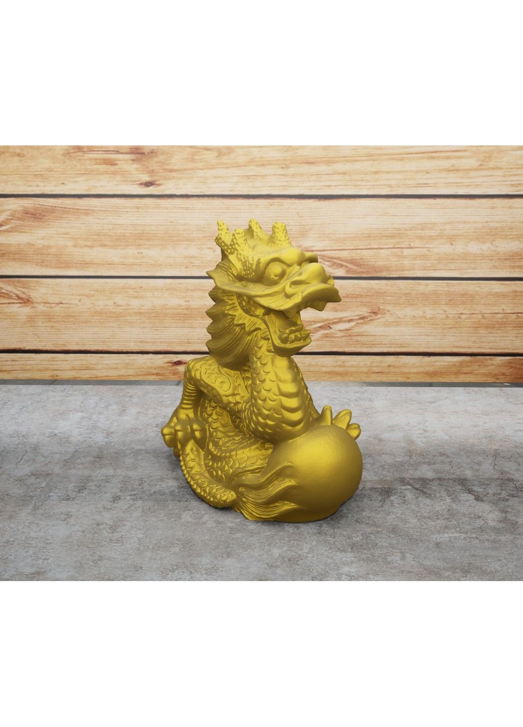 Статуэтка дракона с шаром – яйцом. Символ 2024 года. Золотистый, 5 см ЗаСвіт (280940493)
