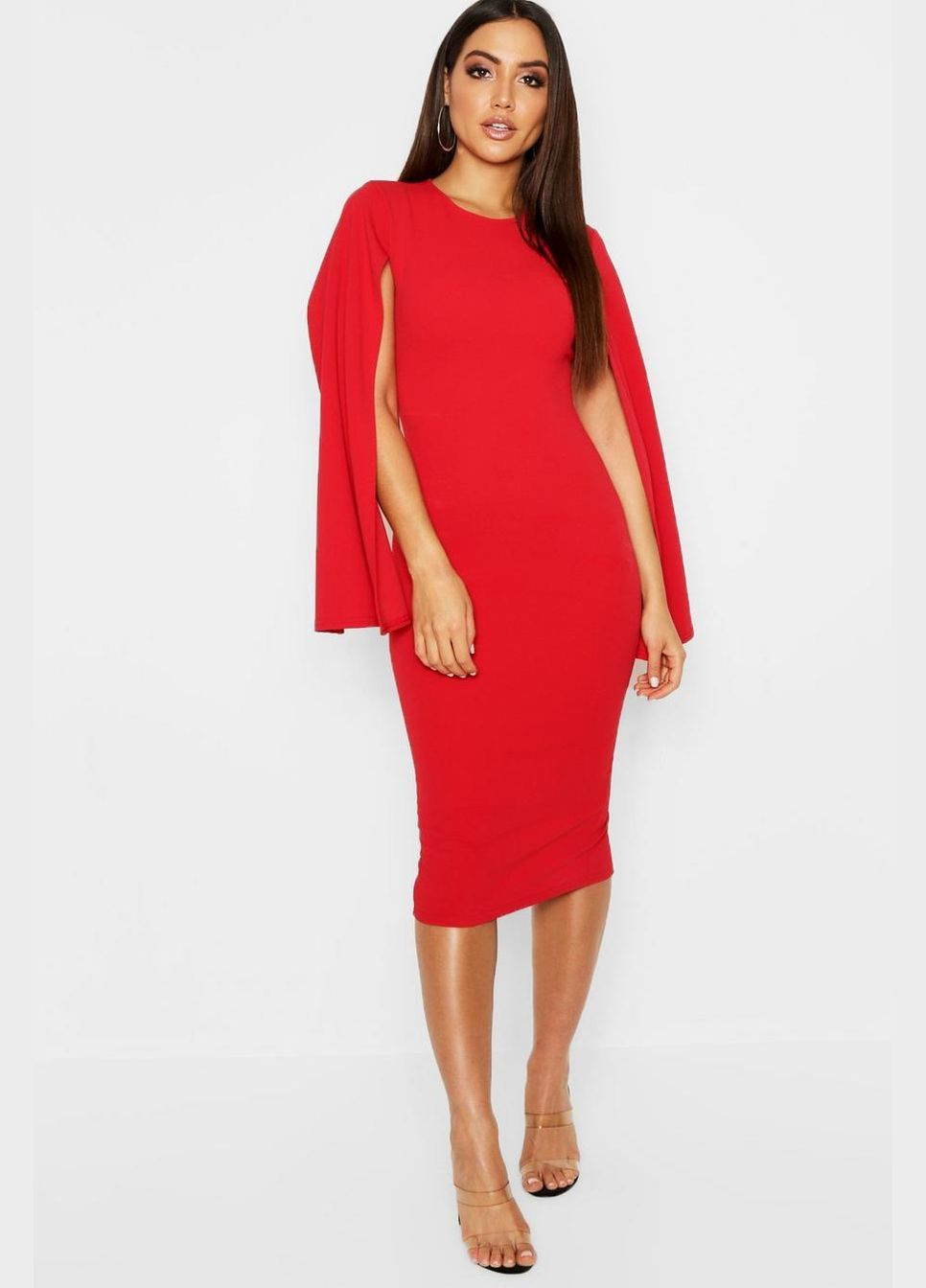 Червона повсякденний сукня Boohoo однотонна