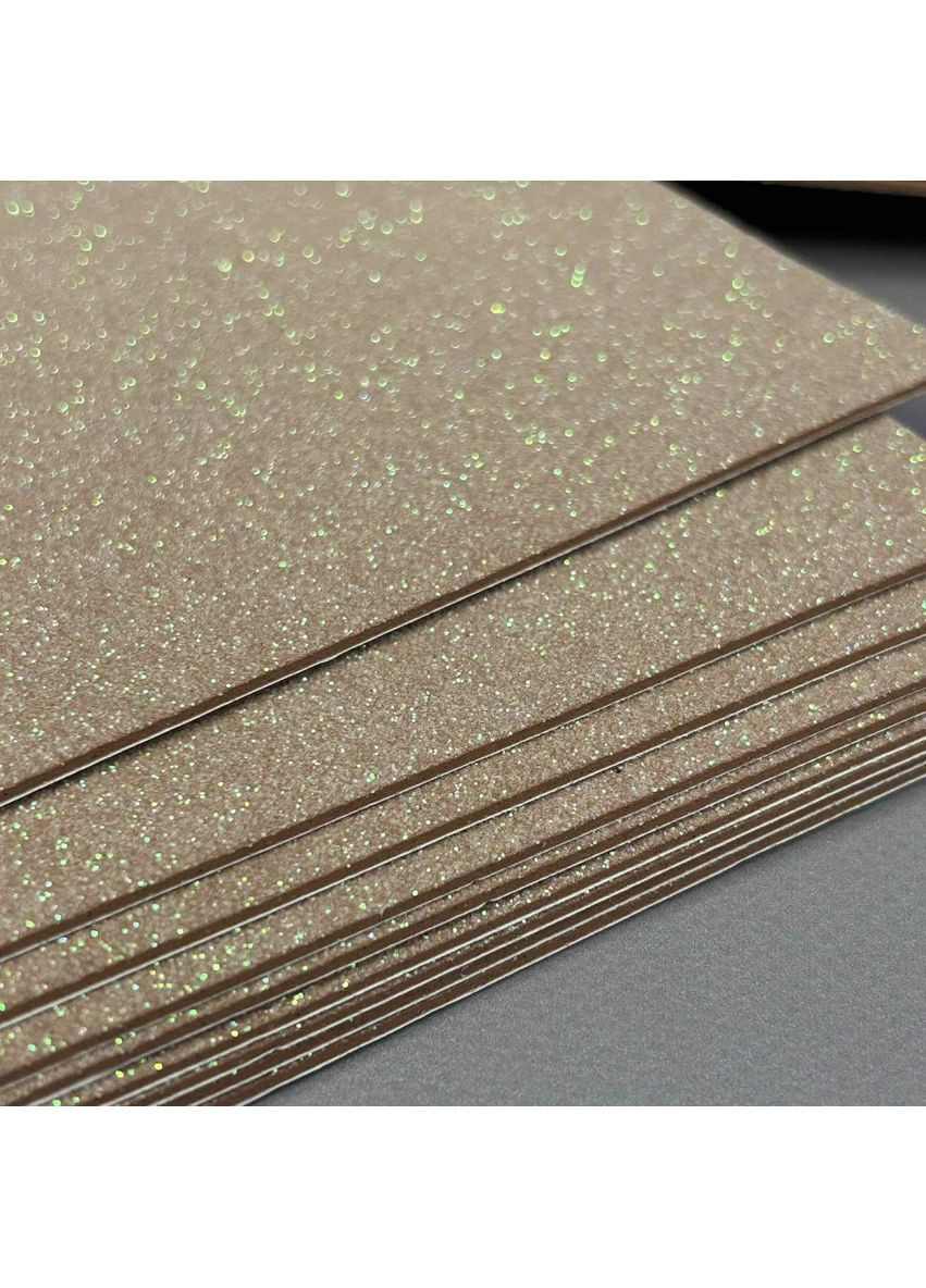 Фоамиран мокко с глиттером клеевое основание 1,6 мм, 1 лист А4 Plus-plus (354794130)