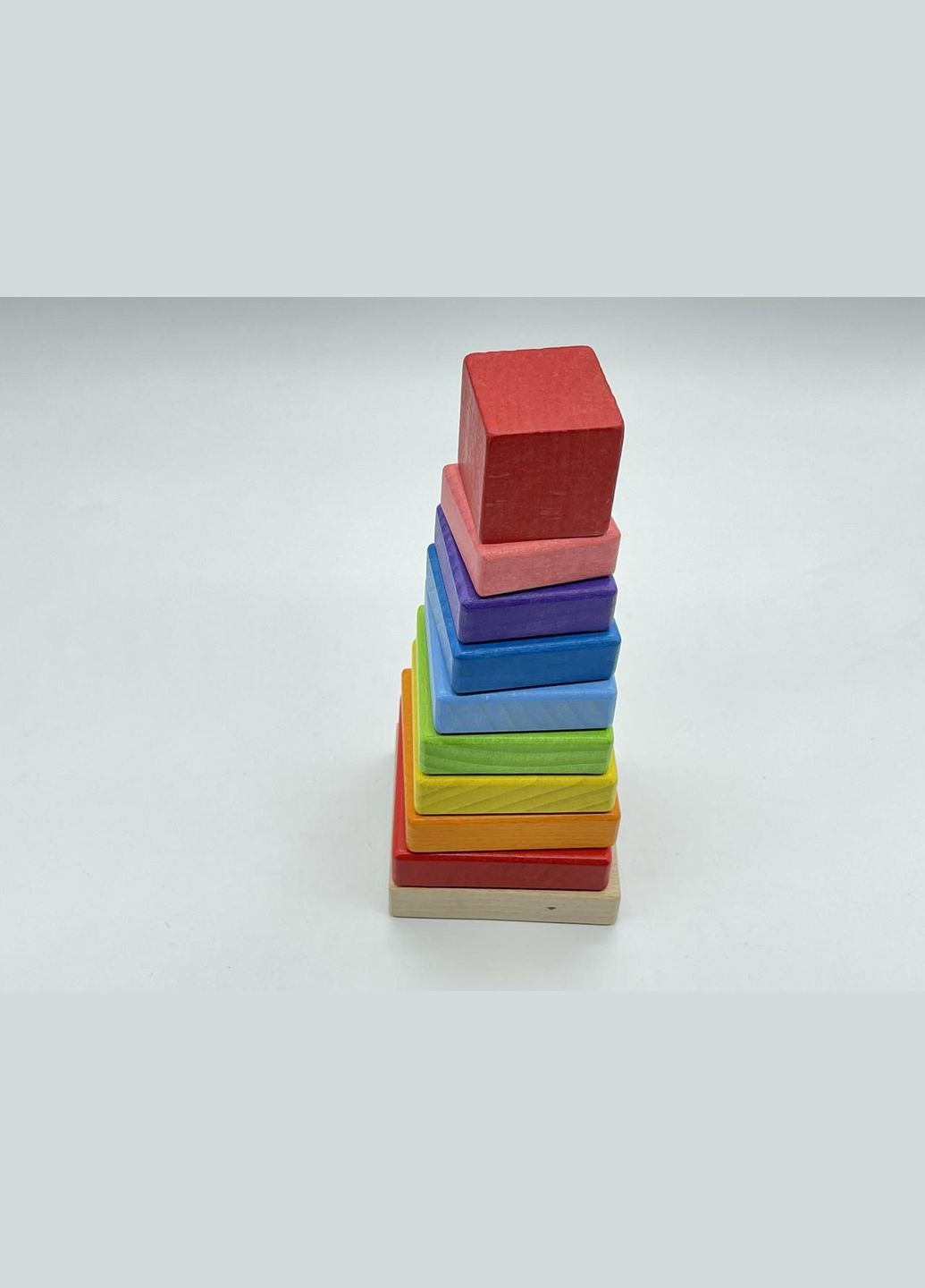 Пирамидка детская разноцветная деревянная 9х21 см из натурального экоматериала HM furnitura (330603627)