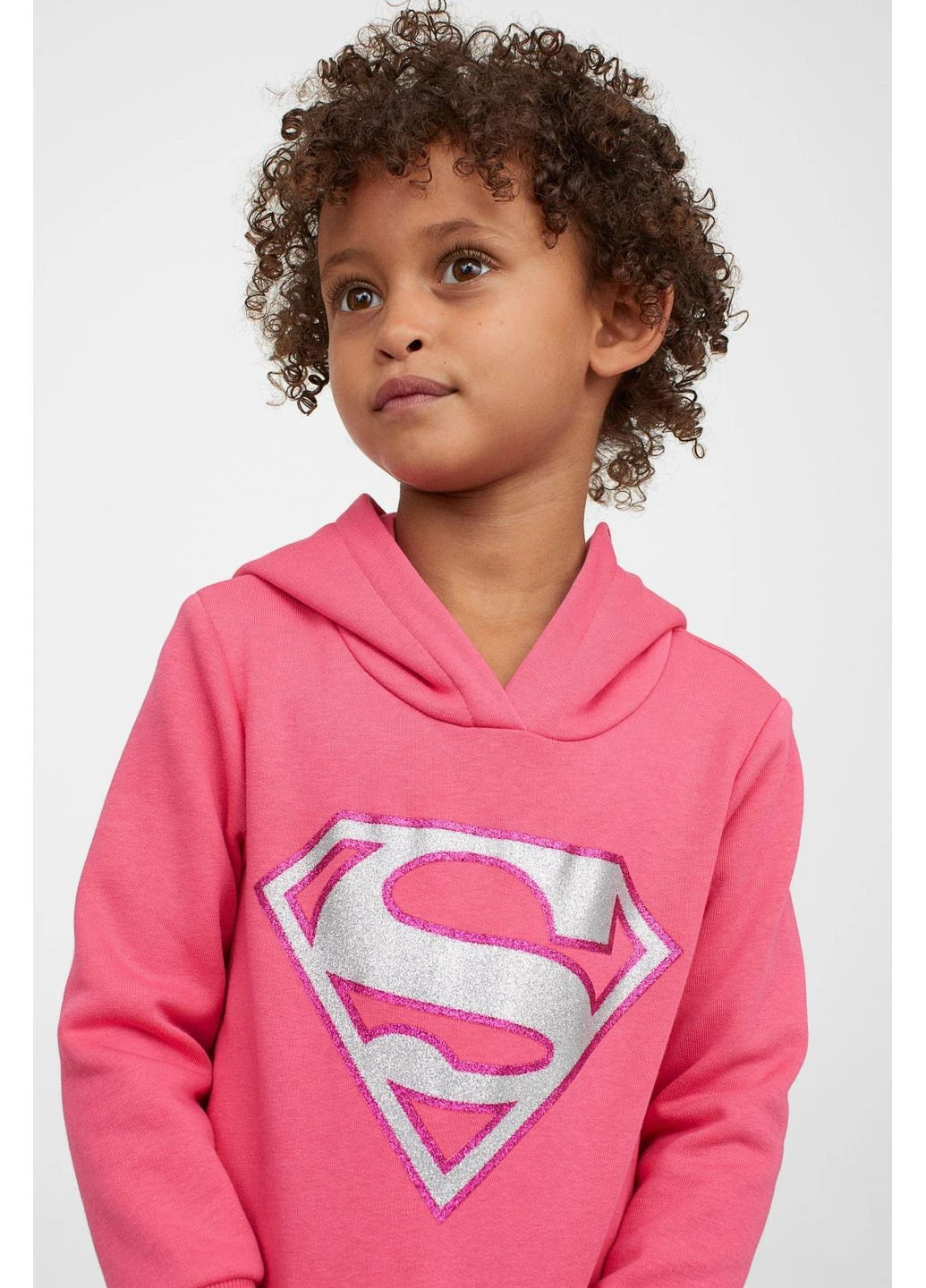 Худи флис,розовый с принтом, H&M (353310397)