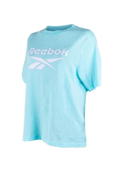 Футболка женская голубая GM5112 Reebok TRAINING ESSENTIALS LOGO CROPPED - (395904353)