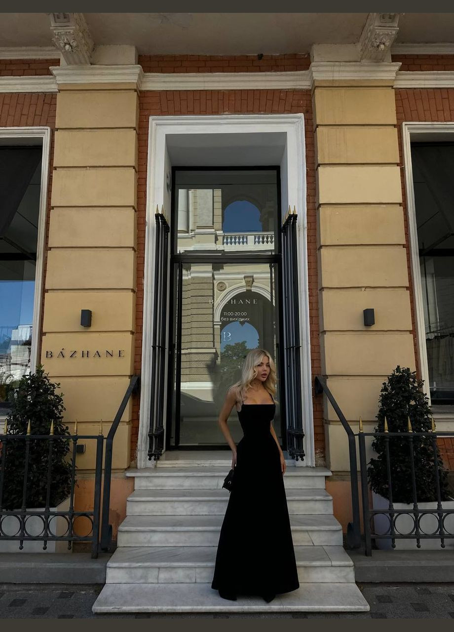 Чорна кежуал сукня INLABEL однотонна