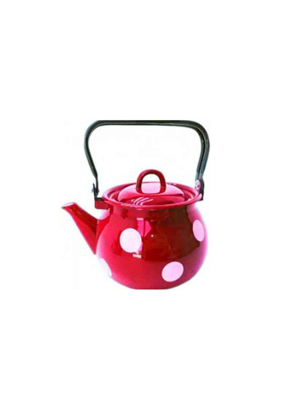 Чайник емальований 2,5л/4 Білий горох червоний (І27101/4) ТМ Idilia (306631312)