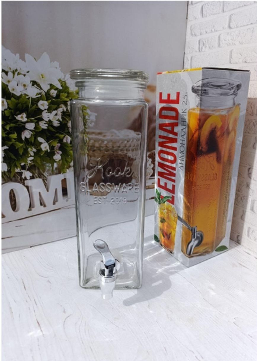 Лимонадник 9038-7 стеклянный 2.5 л Прозрачный SNT (349443291)