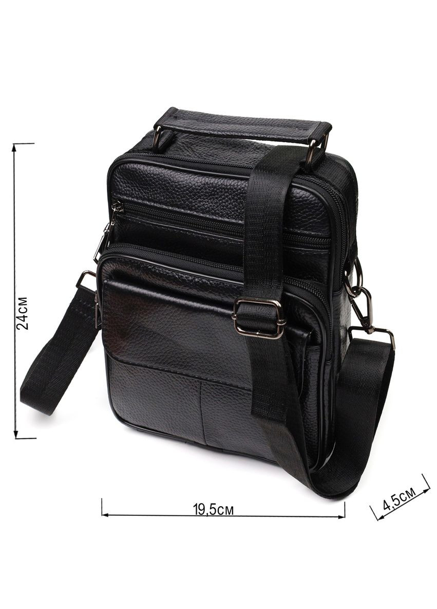 Кожаная сумка кросс боди мужская через плечо черная 21953 Vintage (329196647)