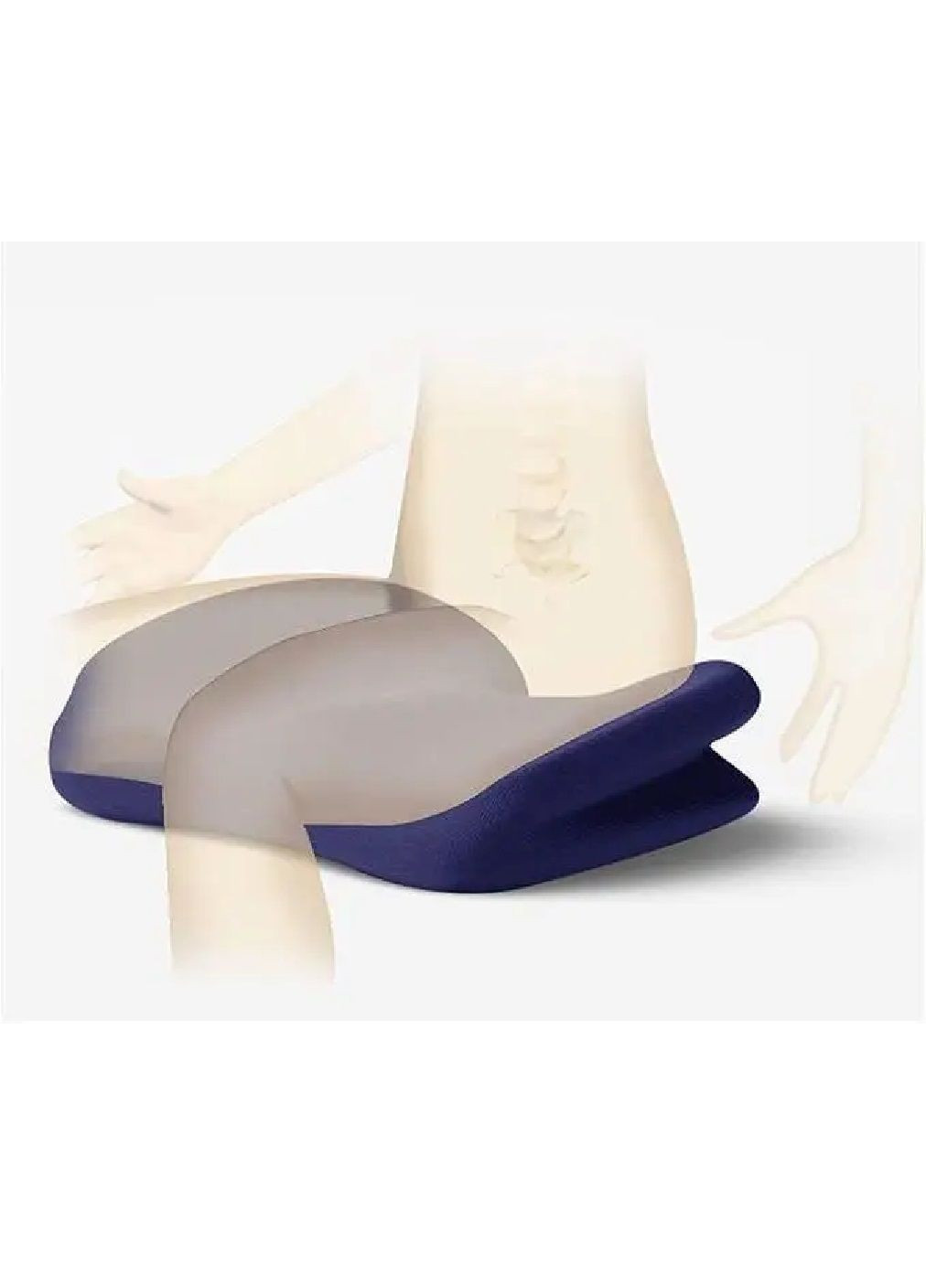 Подушка ортопедическая с эффектом памяти на сиденье кресла стула в автомобиль офис дом 45×40×10 см (482172-Prob) Синяя Unbranded (371425517)