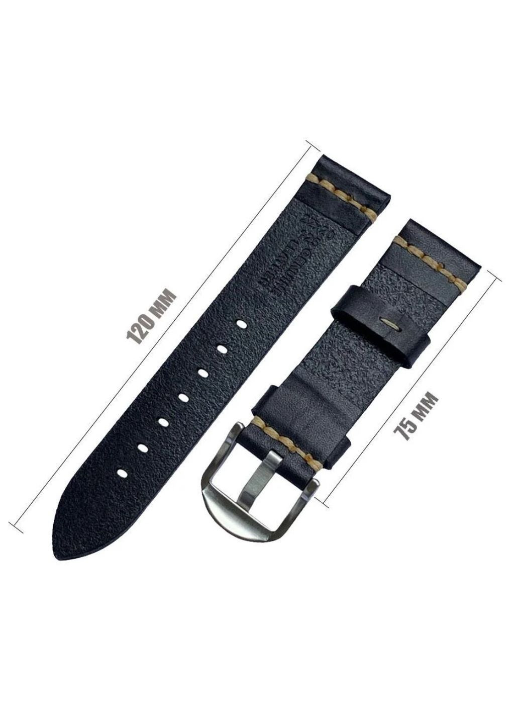 Кожаный ремешок Primolux C052B Steel buckle для часов Samsung Galaxy Watch 3 41mm (SM-R850) - Black Primo (334011886)