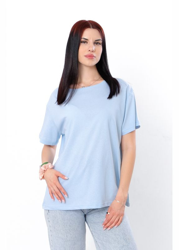 Блакитна літня футболка жіноча (оверсайз) (p-6569) Носи своє