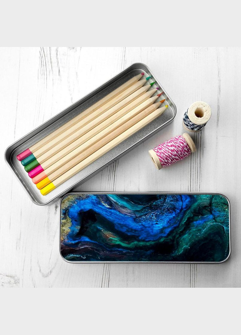 Пенал шкільний для хлопчика та дівчинки металевий жінка-кішка та черешня 7*18 см Silver No Brand (309160863)