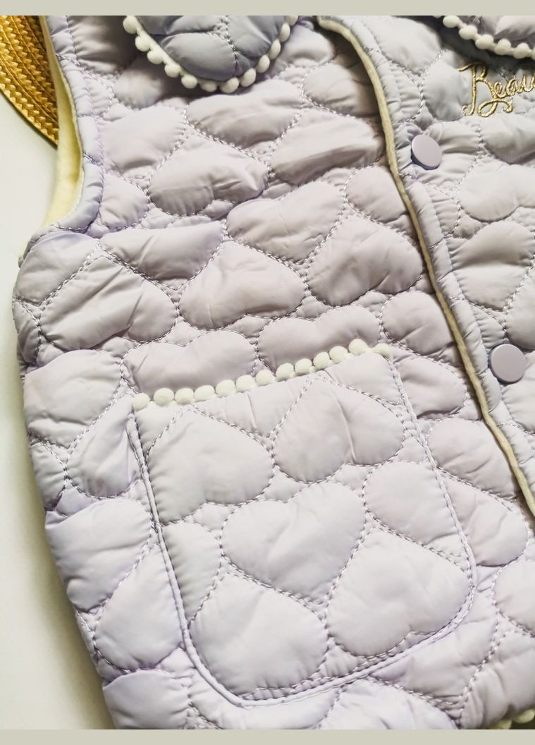 Комбинированная демисезонная стильная жилетка для девочки фиолет beautiful 10200, размер 100 No Brand