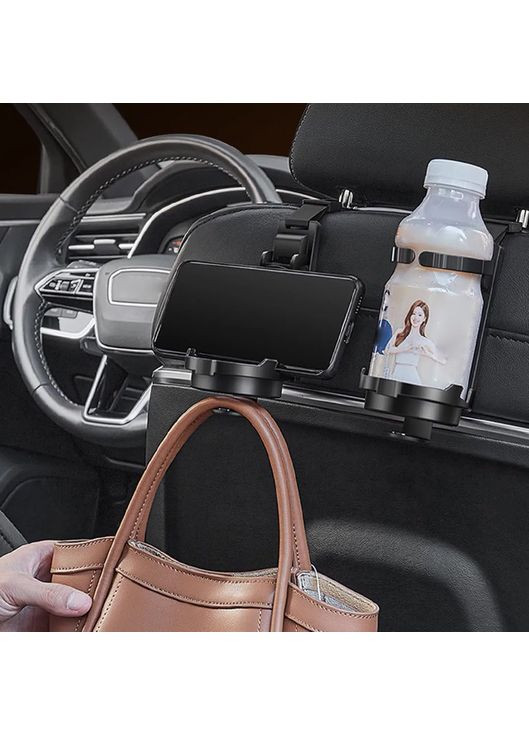 Гачок-органайзер Black для авто підголівник тримач вішалка 10 шт. Lesko (369527498)