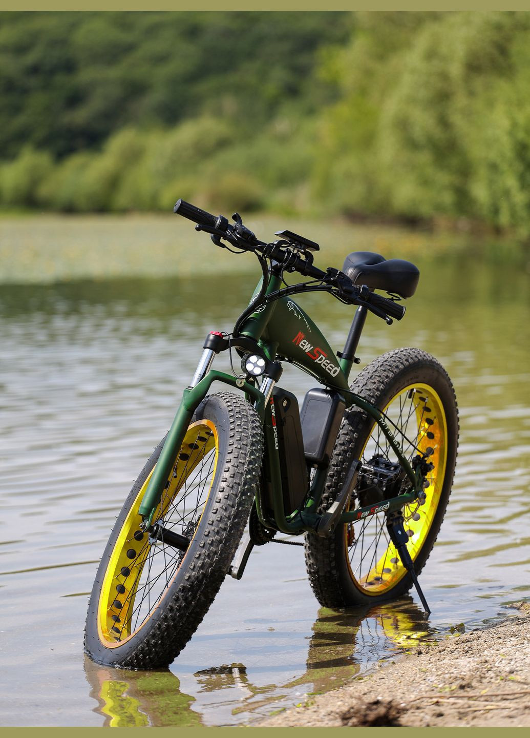 Електровелосипед потужний електро фетбайк fatbike 1000W фетбайк електровелик велосипед на акумуляторі New Speed Хакі 66111 OnePro (322354407)