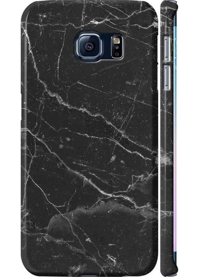 3D пластиковый матовый чехол 'Черный мрамор v2' для Endorphone Samsung Galaxy S6 Edge G925F (322169938)