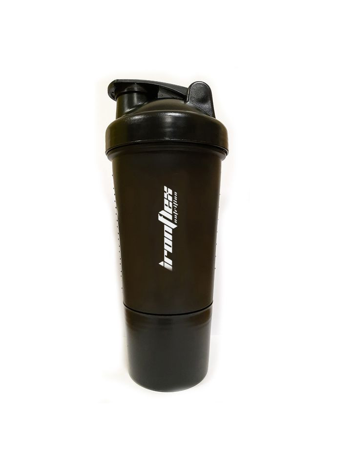 Шейкер Shaker 500 мл з пружинкою + контейнер, Black Ironflex (334706389)