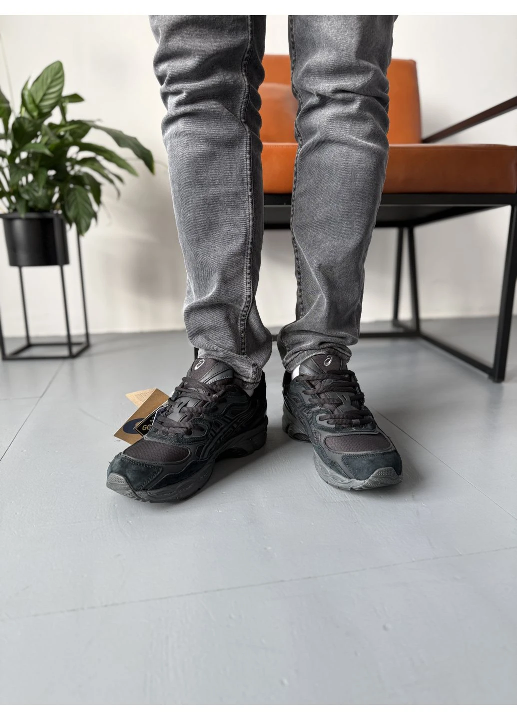 Черные летние кроссовки asics gel-nyc black suede gore-tex асикс гель нюк No Brand