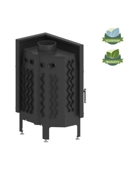 Каминная топка ALBERO AL11R.H-DBI Стекло декор+дополнительное внутреннее стекло цельногнутое Hitze (370385830)