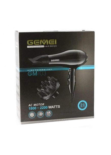 Професійний фен для сушіння укладки волосся з регуляцією швидкості та температури сенсорний датчик дотику 2200 W GM-103 Gemei (306716655)