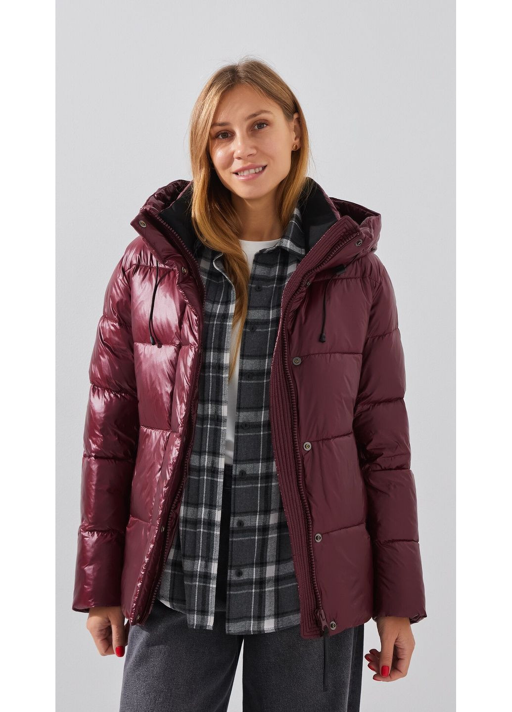 Бордовая зимняя куртка однотонная женская m505 бордовый shop (2000999155055) On me