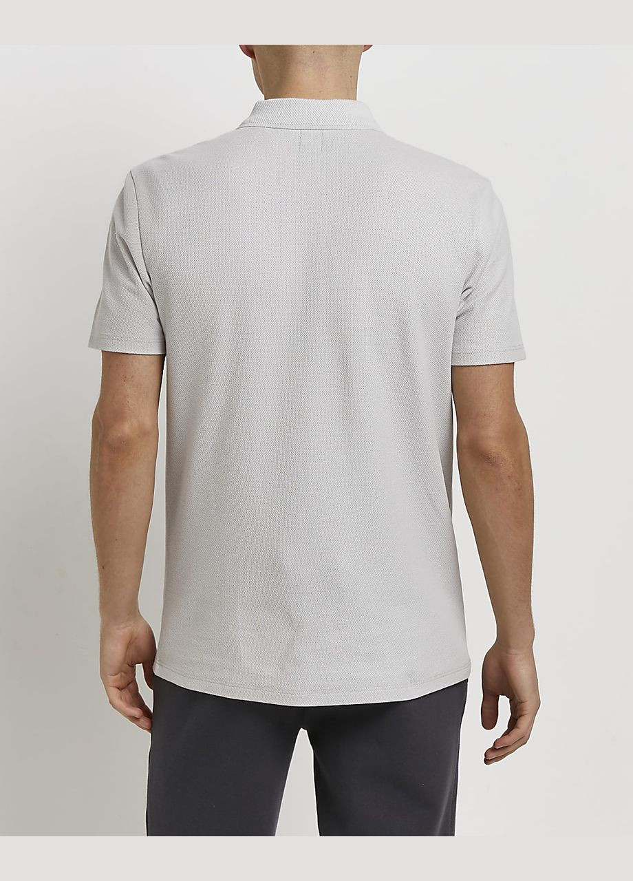 Серая футболка-поло лето,серый, для мужчин River Island