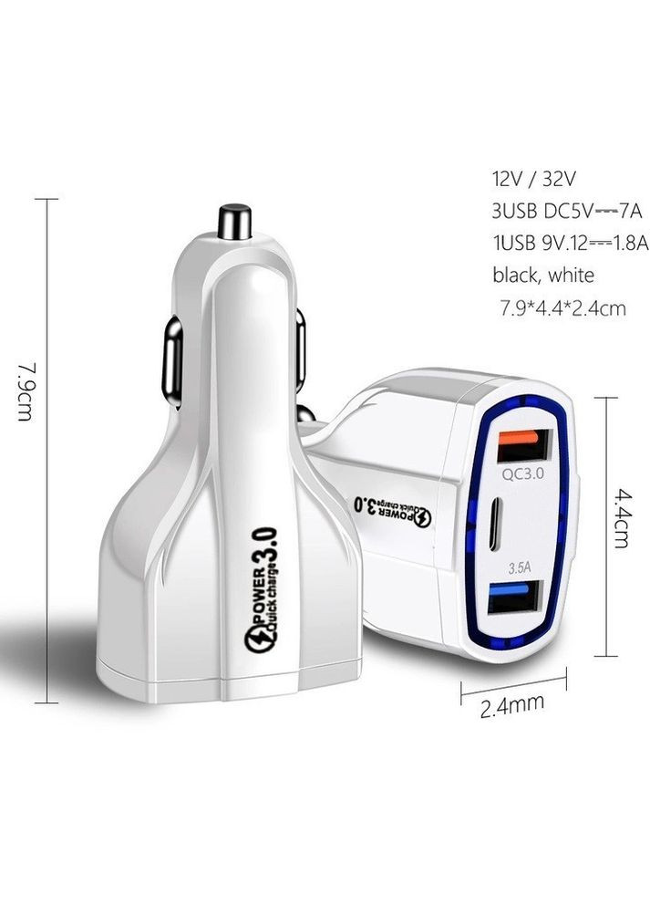 Автомобильное зарядное устройство для CWa 2USB Type-C PD35W QC 3.0 (CY050554) No Brand (349844404)