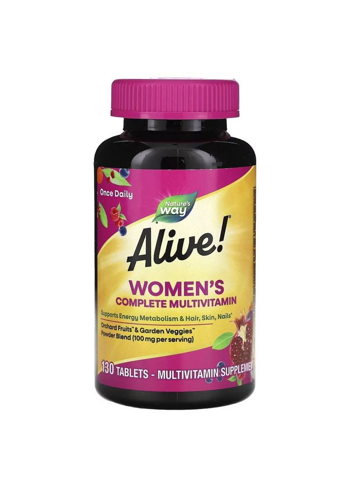 Витамины и минералы Alive! Women's Complete Multivitamin, 130 таблеток Nature's Way (325460986)