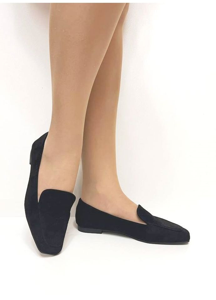 L&M Туфлі жіночі лофери чорний з штучна замша, — всесезон (340914917)