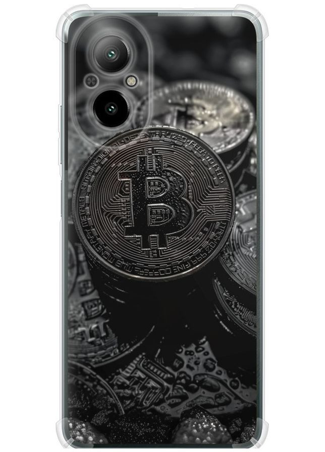 Силикон с усиленными углами чехол 'Black Bitcoin' для Endorphone Realme C67 4G (325487595)