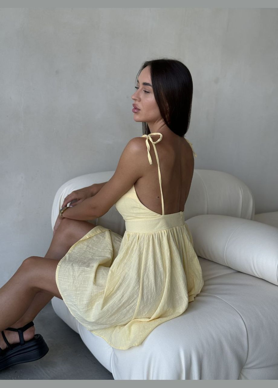 Желтое повседневный, кэжуал платье No Brand однотонное