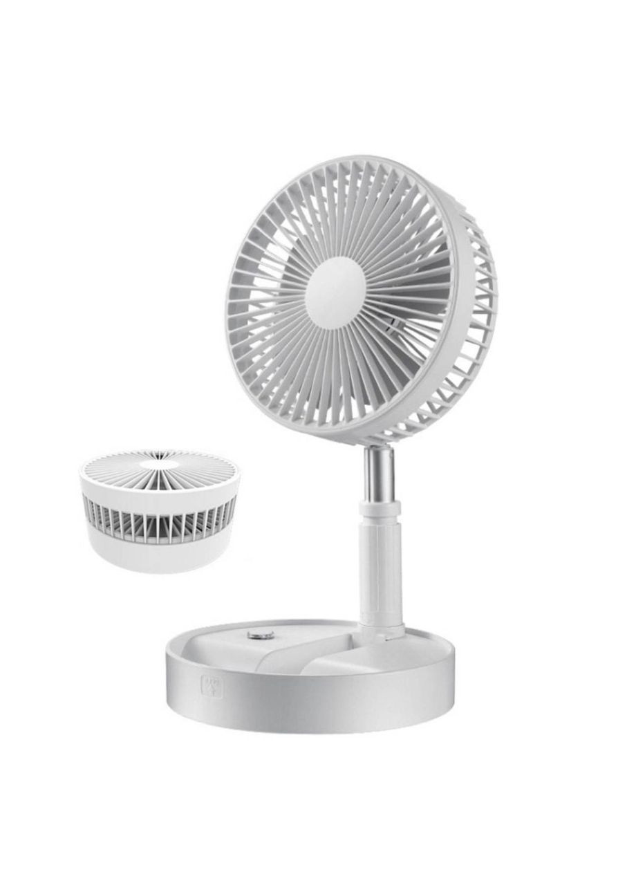 Акумуляторний портативний вентилятор складаний телескопічний безшумний настільний підлоговий на ніжці White (K4718) No Brand (360531877)