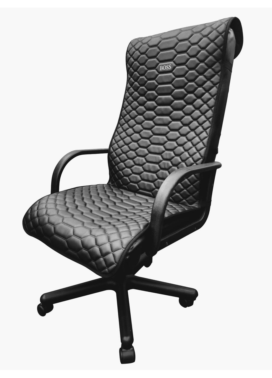 Чехол на офисное кресло черный BOSS экокожа 00878 No Brand (351901942)