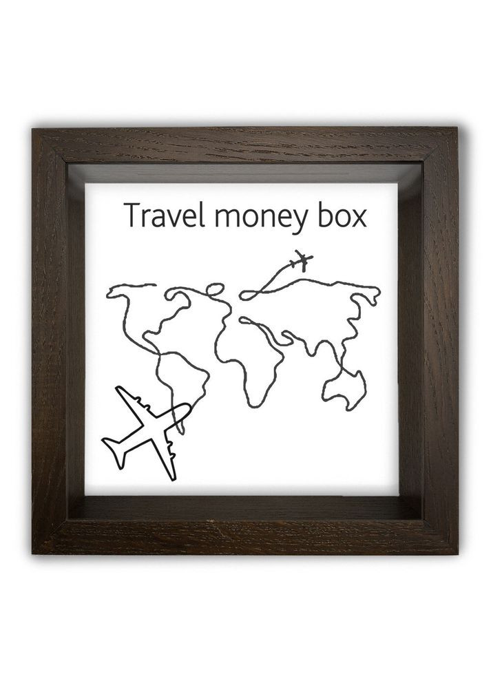 Копілка (скарбничка) "Travel money box" коричнева 20*20 см (гпхркп0014ка) Гранд Презент (279381951)