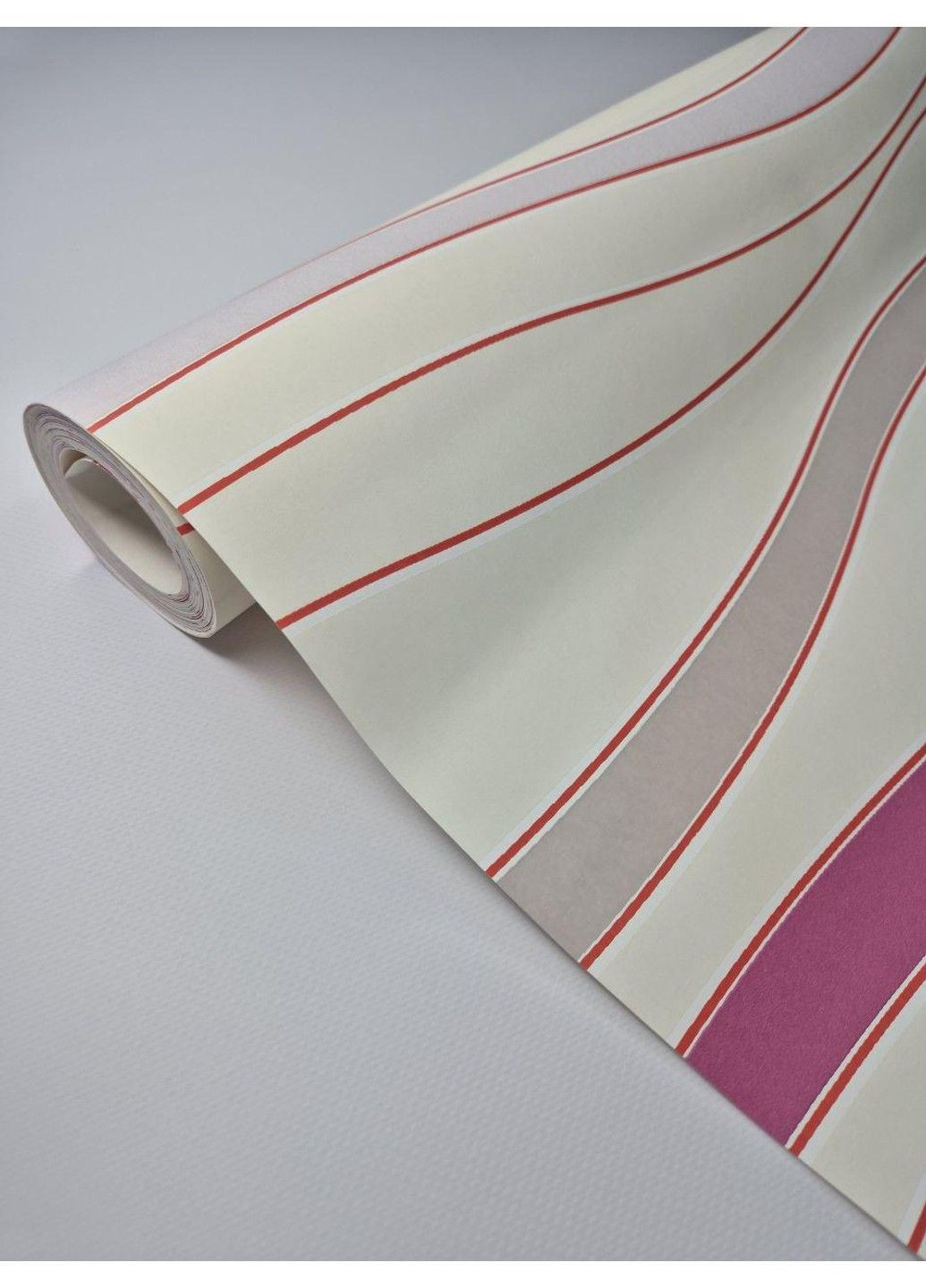 Обои виниловые 10 × 0.53 м 53916, с волнистым узором в розовых и серых тонах для гостиной, спальни, прихожей MARBURG (339111245)