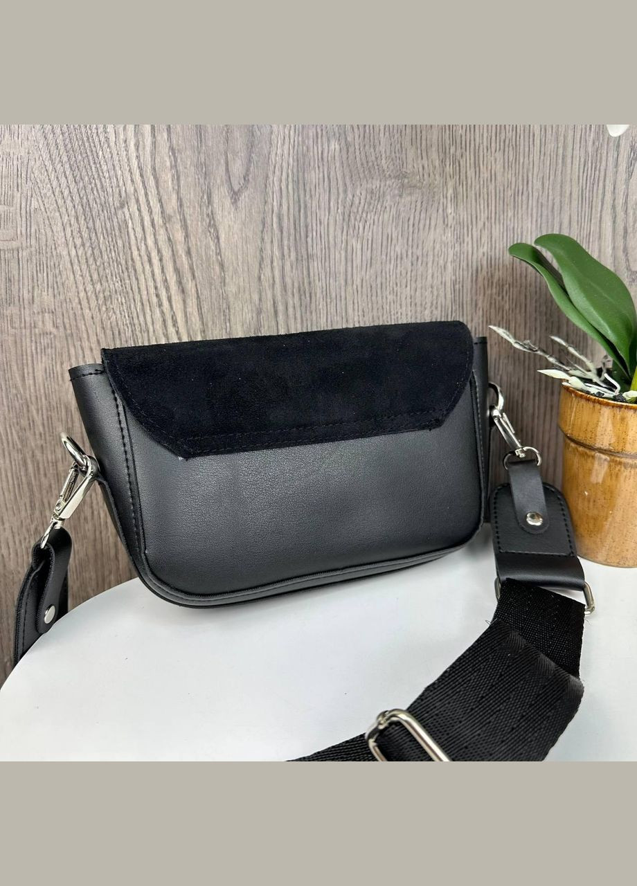 Жіноча замшева сумка чорна No Brand (298997488)