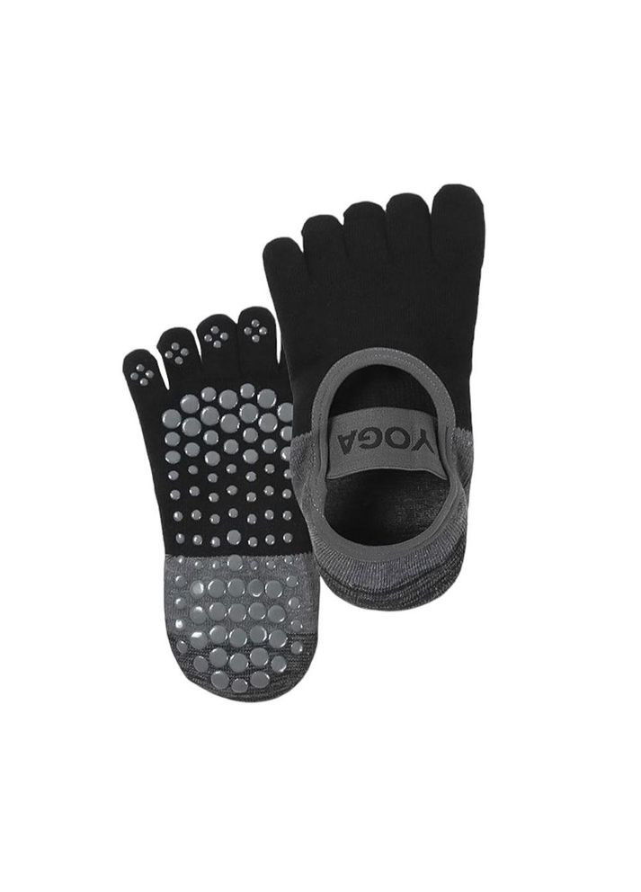 Шкарпетки для йоги з окремими пальчиками універсальний розмір 35 чорні (IY0035) No Brand (341319863)