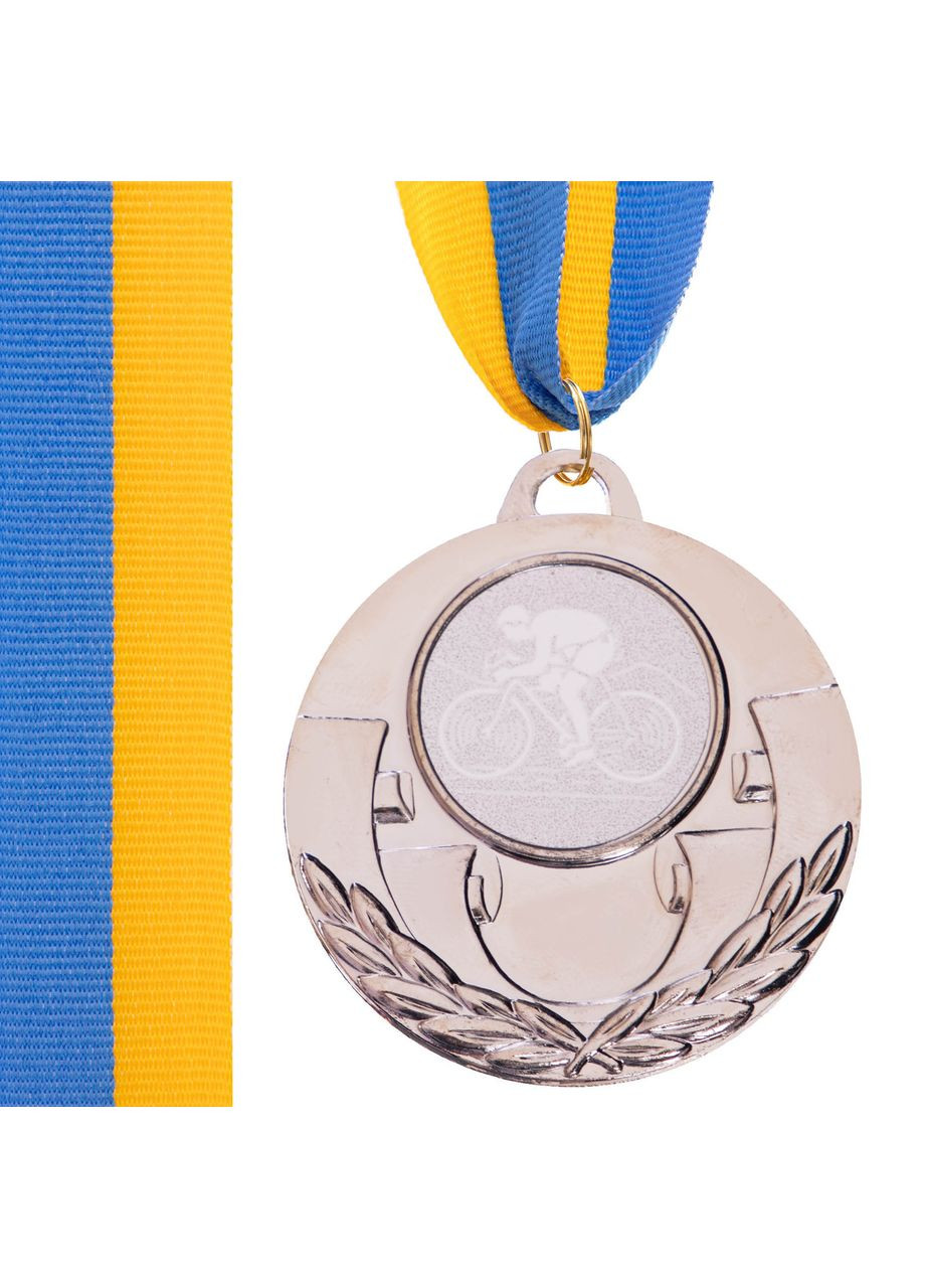 Медаль спортивная с лентой AIM d-5см Велогонки C-4846-0036 (металл, 25g, 2-серебро) SP-Sport (361435547)