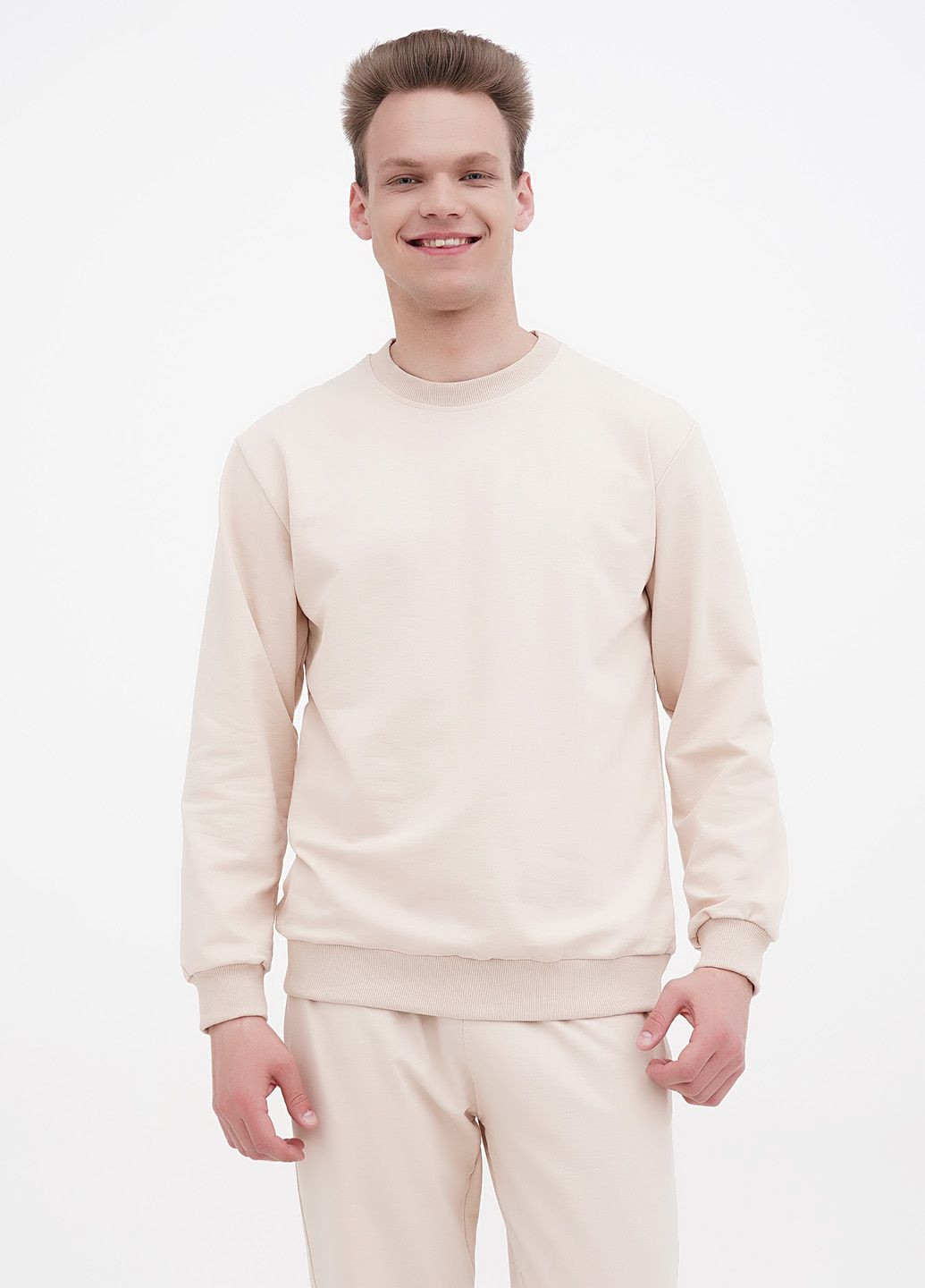 Бежевий світшот чоловічий легкий (hb372457) HiBrand без декору (355262331)