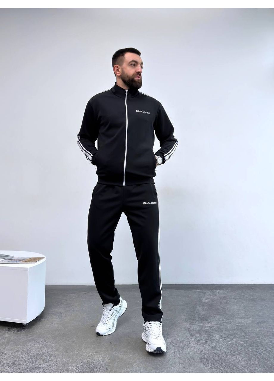 Черный костюм мужской петля,премиальная классная люкс,штаны и кофта с лампасами Україна